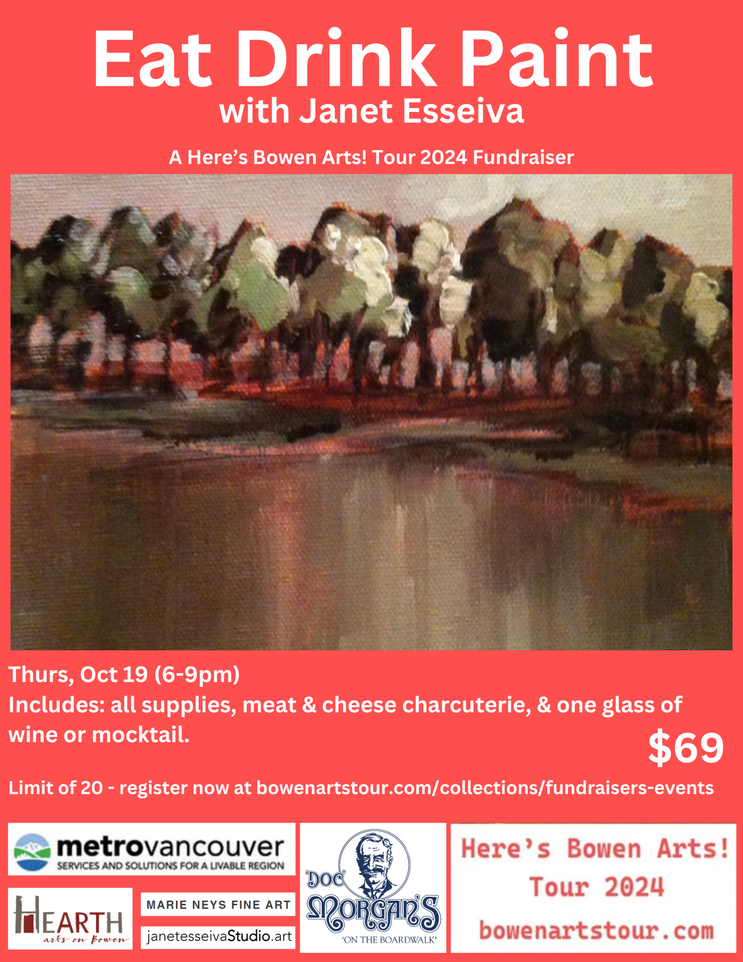 EAT, DRINK, PAINT Night 2 with Janet Esseiva - THURS, OCT 19 6-9pm)