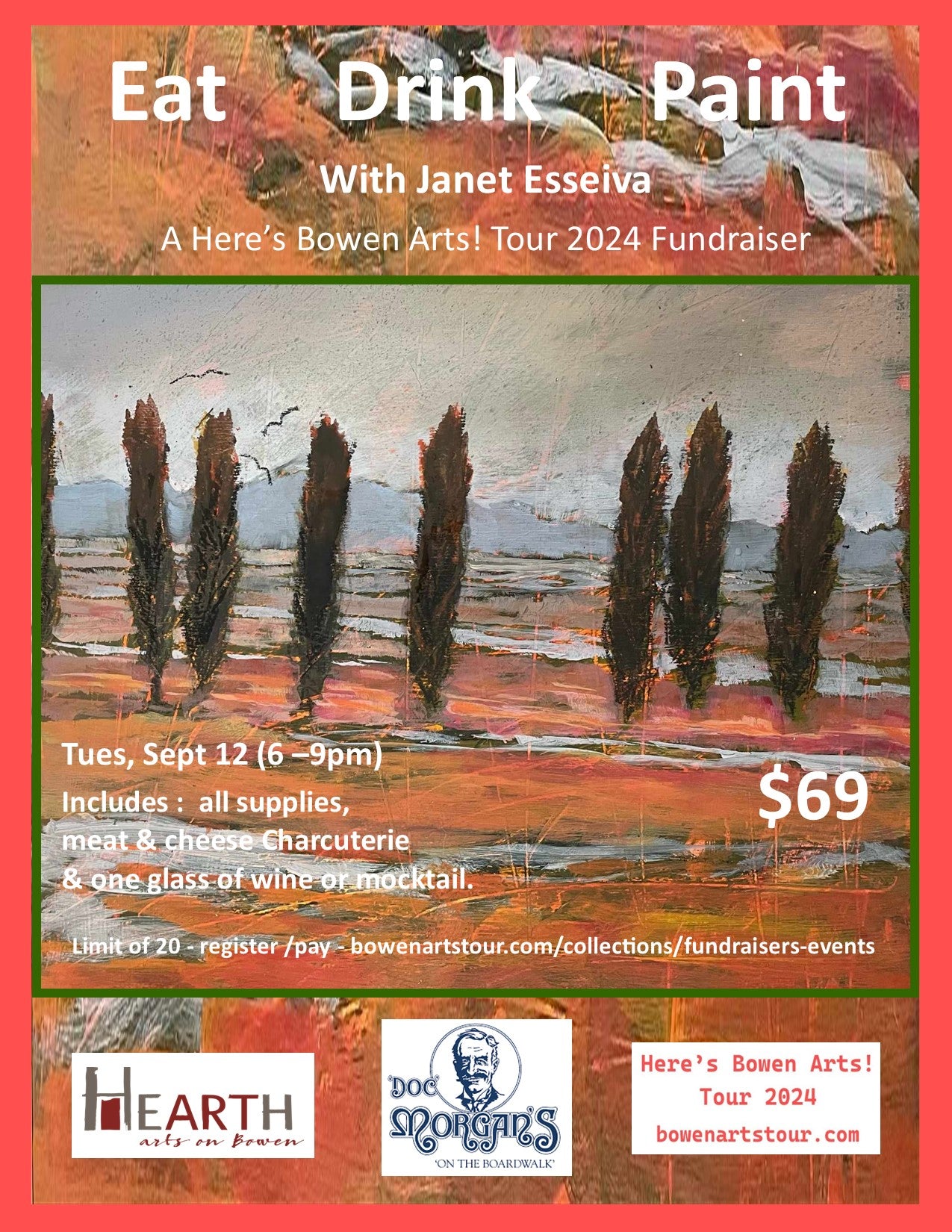 Eat, Drink, Paint Night with Janet Esseiva - Tues, Sept 12 (6-9pm)